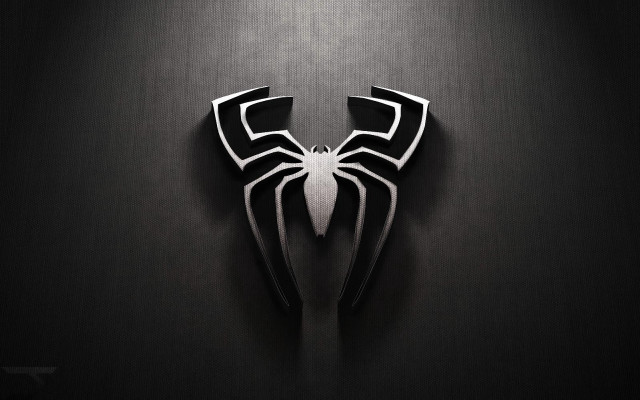 Black white spider logo black free wallpaper - medium preview image