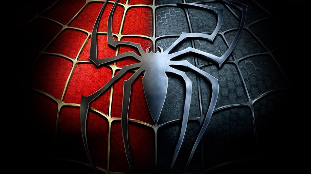 Spiderman logo red black background free wallpaper - medium preview image
