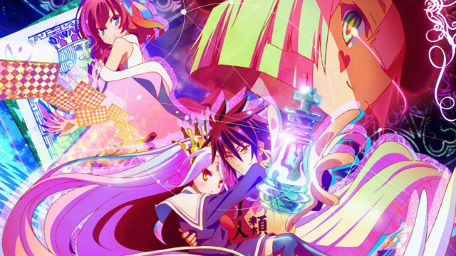 Anime girls computer screen colorful free wallpaper - medium preview image