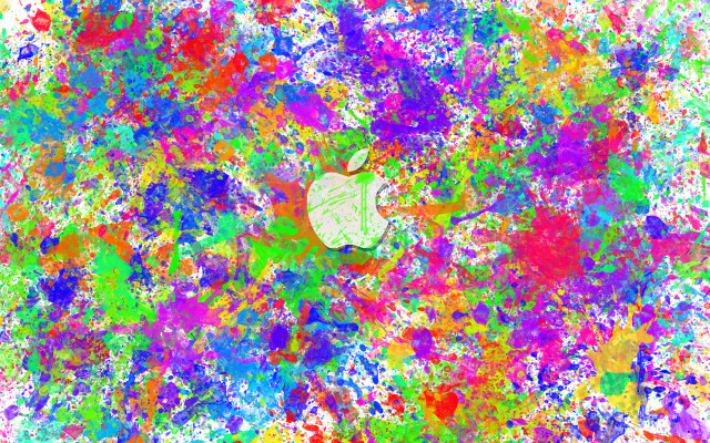 Apple logo colorful background paint free wallpaper - medium preview image