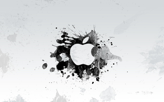 Apple logo white background black free wallpaper - medium preview image