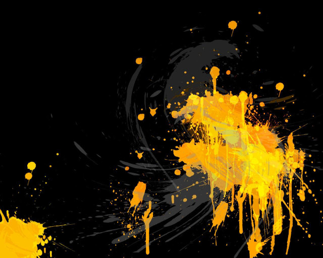Black yellow background paint splatters free wallpaper - medium preview image