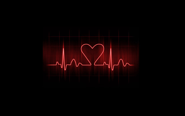 Heartbeat red line crossstitch love free wallpaper - medium preview image