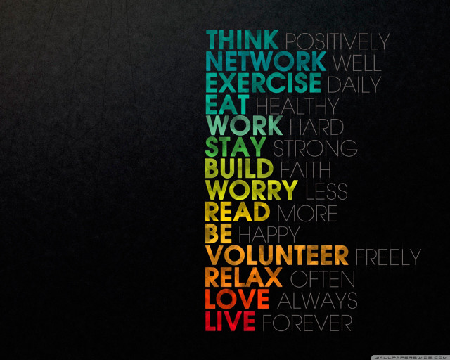 Black background rainbow colored text free wallpaper - medium preview image