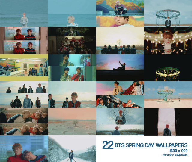 People animals collage scenes BTS free wallpaper - medium preview image