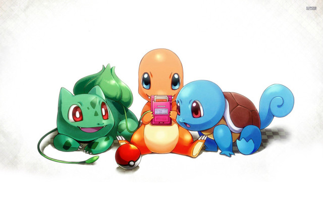 Pokemon group sitting white surface free wallpaper - medium preview image