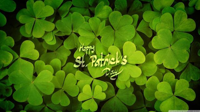 Green shamrocks happy st patricks free wallpaper - medium preview image