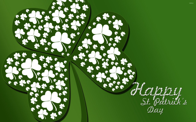 Green shamrock white shamrocks happy free wallpaper - medium preview image
