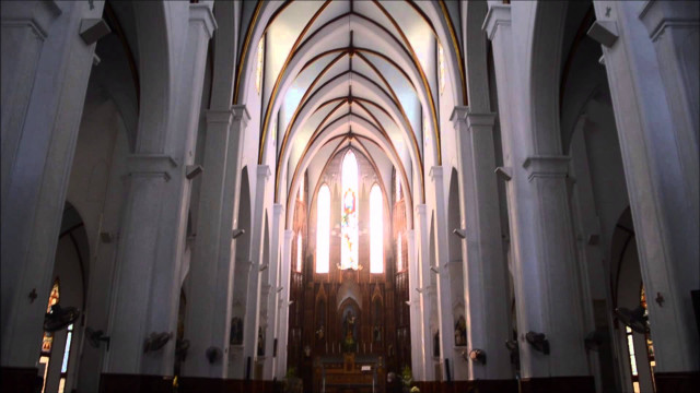 Cathedral windows person aisle backpack free wallpaper - medium preview image