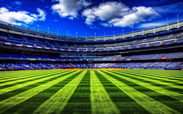 Stadium green field blue sky free wallpaper - medium preview image