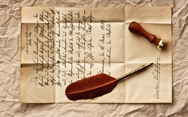 Pen feather paper writing resting free wallpaper - medium preview image