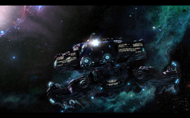 Spaceship galaxy stars dust brightlight free wallpaper - medium preview image