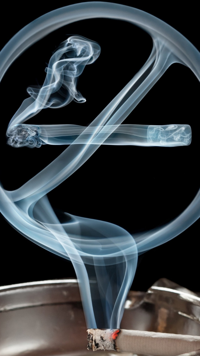 Cigarette smoking metal bowl smoke free wallpaper - medium preview image