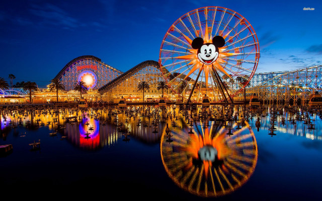 Ferris wheel night mickey mouse free wallpaper - medium preview image