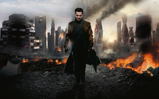 Man trench coat city fire free wallpaper - medium preview image