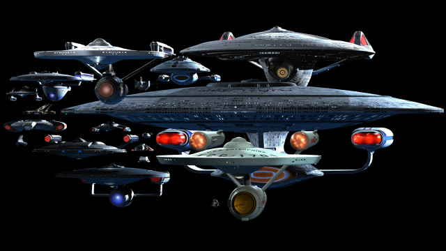 Spaceships flying black background red free wallpaper - medium preview image