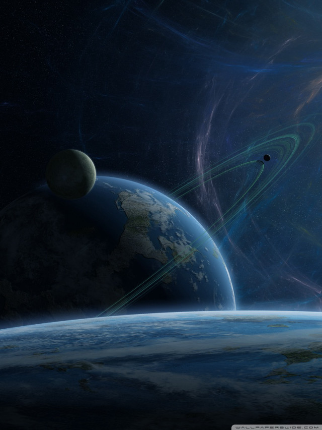 Space station satellite planet moon free wallpaper - medium preview image
