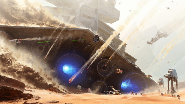 Star wars battle giant vehicle free wallpaper - medium preview image