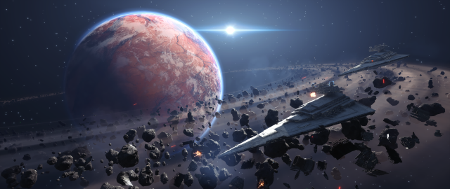 Star wars spaceship red planet free wallpaper - medium preview image