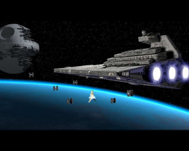Spacecraft blue planet star wars free wallpaper - medium preview image