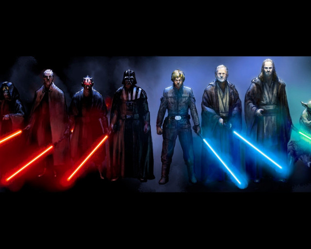 Star wars holography glowing lightsaber free wallpaper - medium preview image