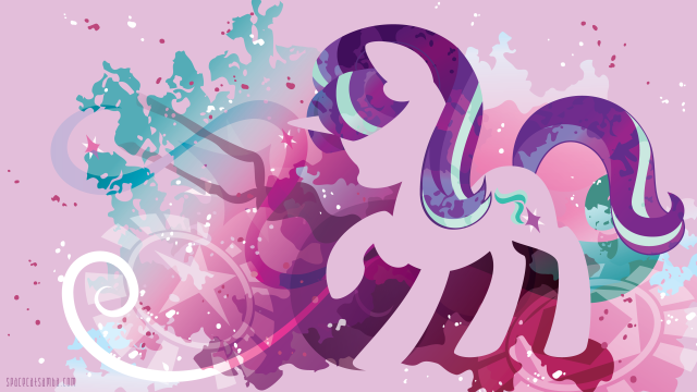 Pink purple pony stars swirls free wallpaper - medium preview image