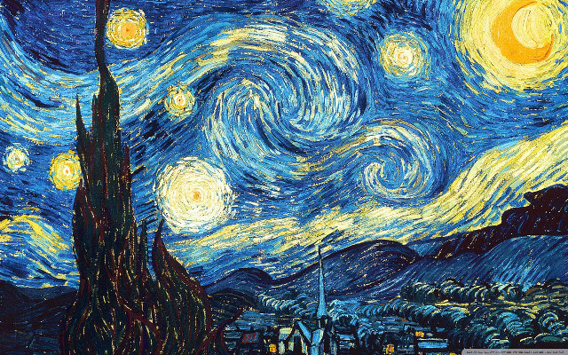 Starry night building trees foreground free wallpaper - medium preview image