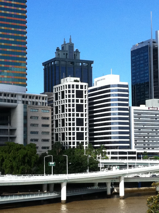 Bridge river city tall buildings free wallpaper - medium preview image