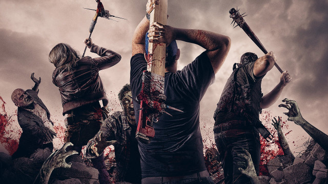 Zombies sword cloudy sky blood free wallpaper - medium preview image