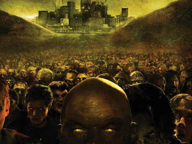 Crowd city skyline giant head free wallpaper - medium preview image
