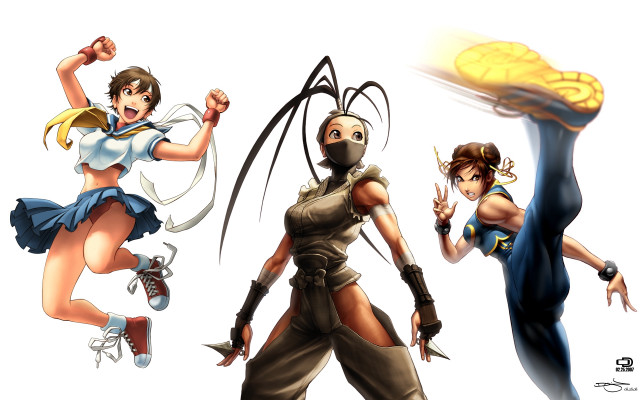 Women costumes weapons white background free wallpaper - medium preview image