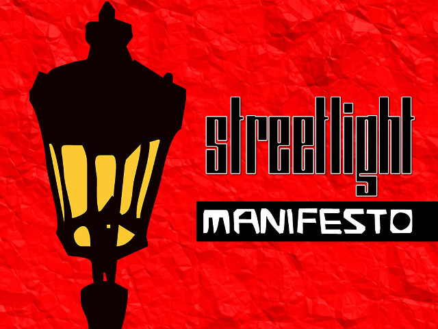 Streetlight 5 red background black free wallpaper - medium preview image