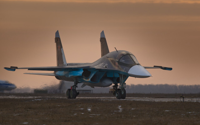 Fighter jet airport runway sunset free wallpaper - medium preview image