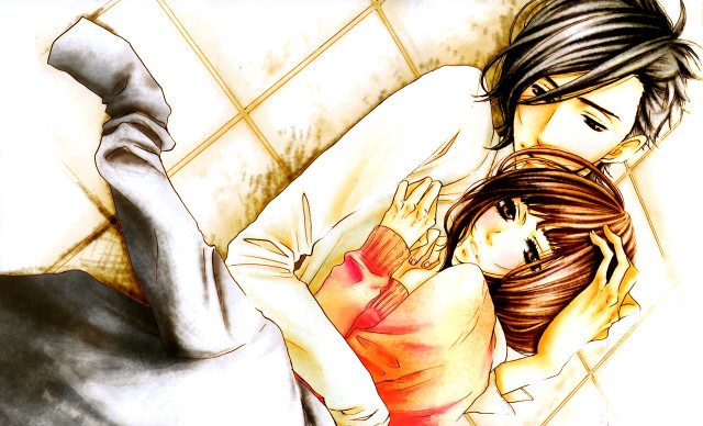 Man woman bed tile room free wallpaper - medium preview image