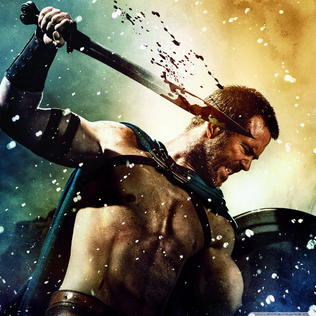 Man sword helmet water splash free wallpaper - medium preview image