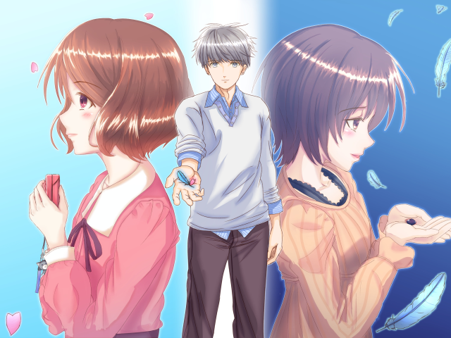 Two people blue background blue free wallpaper - medium preview image