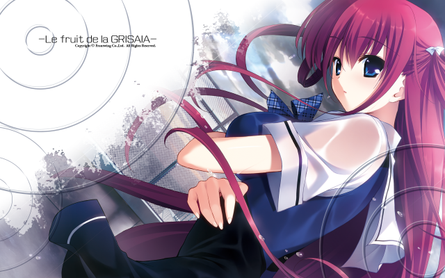 Pink haired girl bench blue free wallpaper - medium preview image