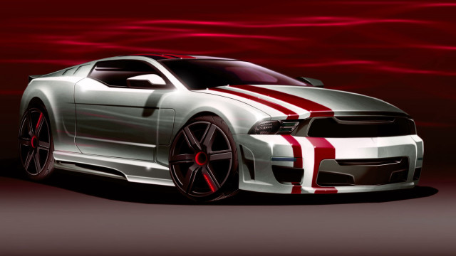 White red car red stripe #4 free wallpaper - medium preview image