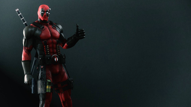 Deadpool gun pointing action character free wallpaper - medium preview image