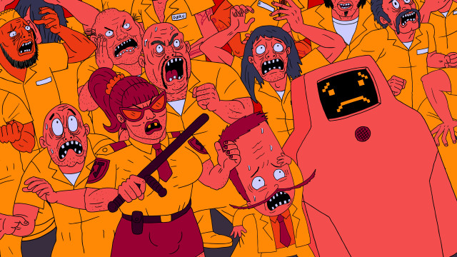 People holding scissors giant head free wallpaper - medium preview image