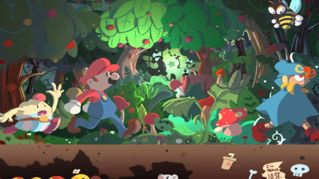 Cartoon woods group people character free wallpaper - medium preview image