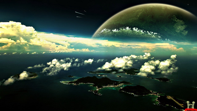 Planet view plane window clouds free wallpaper - medium preview image