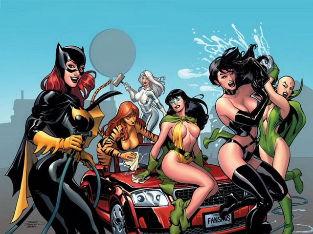 Women costumes car man background free wallpaper - medium preview image