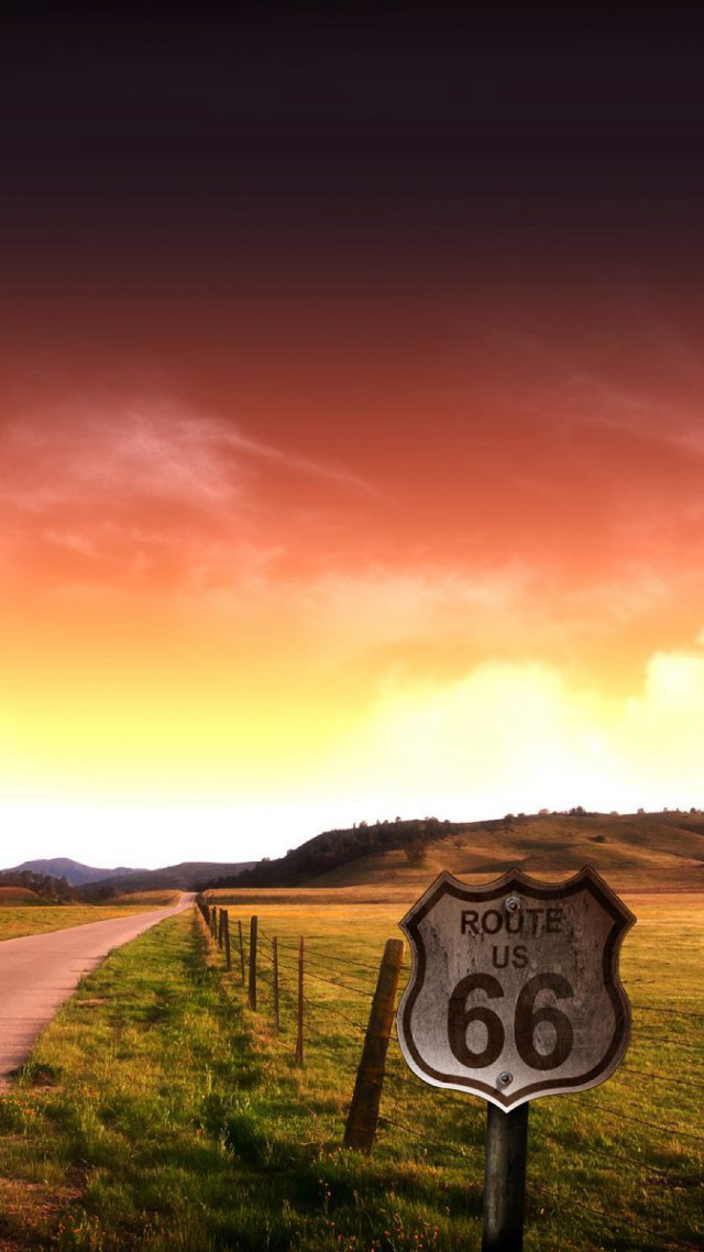 Road sign field sunset background free wallpaper - medium preview image