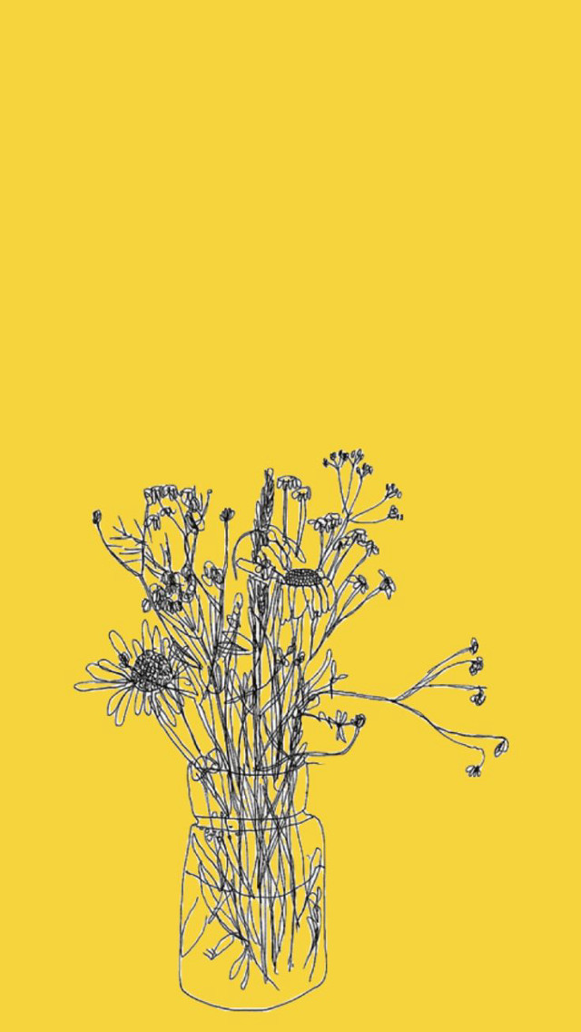 Vase of flowers yellow background free wallpaper - medium preview image