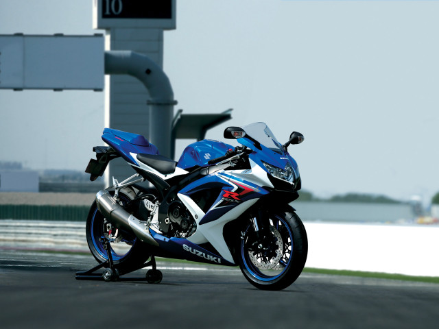 Blue white motorcycle race track free wallpaper - medium preview image