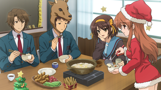 Group eating coffee food table free wallpaper - medium preview image