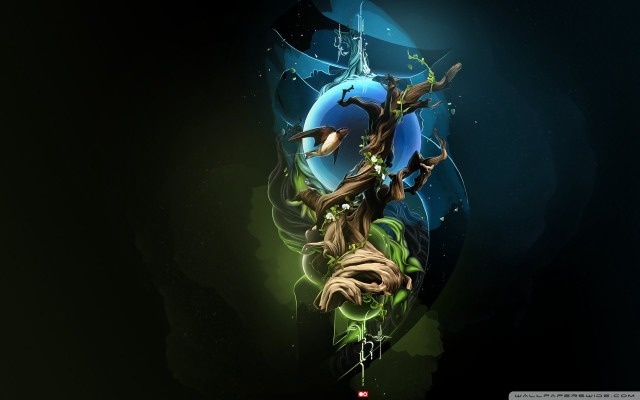 Computer screen tree blue ball free wallpaper - medium preview image