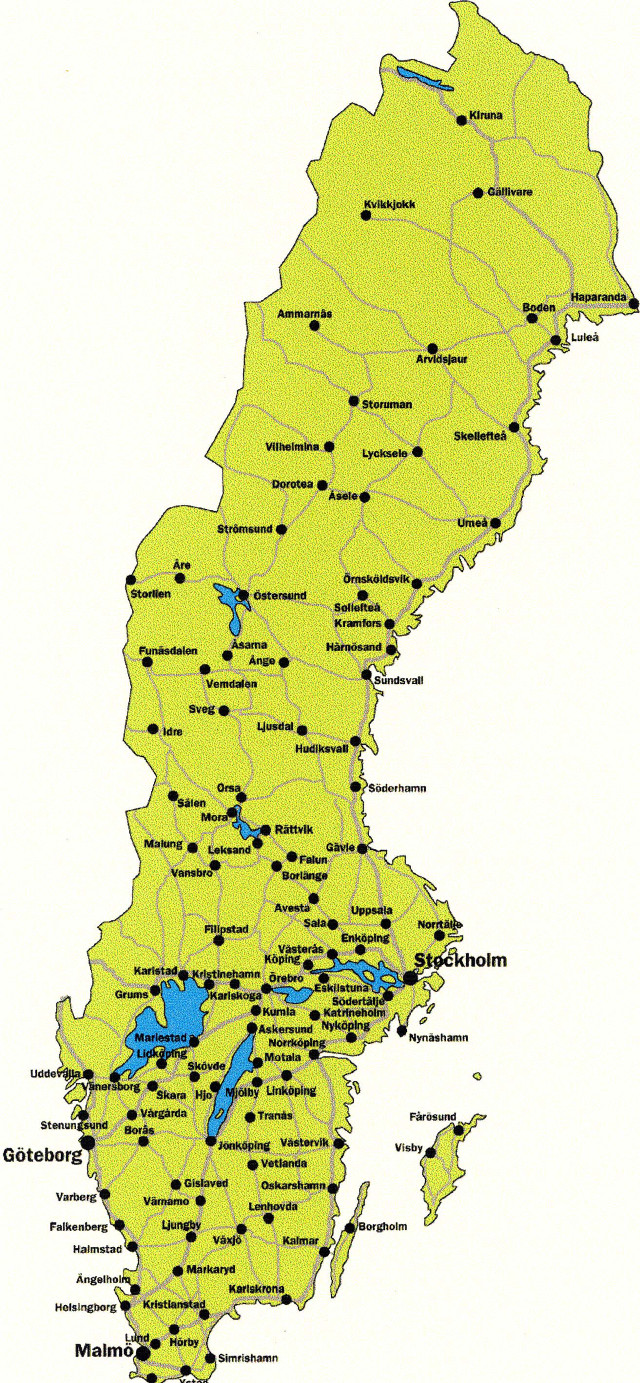 Finland map towns roads yellow free wallpaper - medium preview image