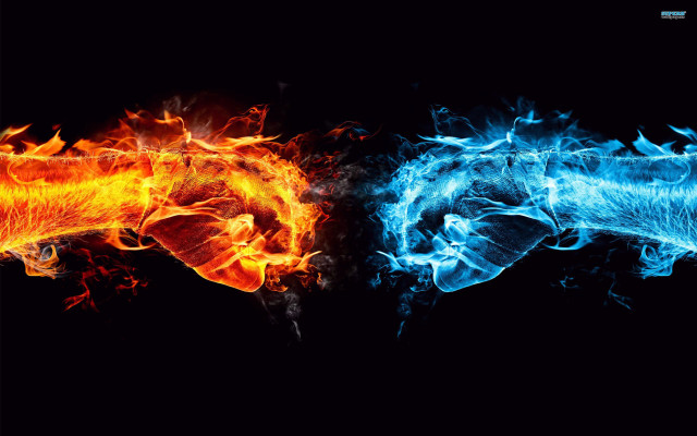 Fire ice black background blue free wallpaper - medium preview image